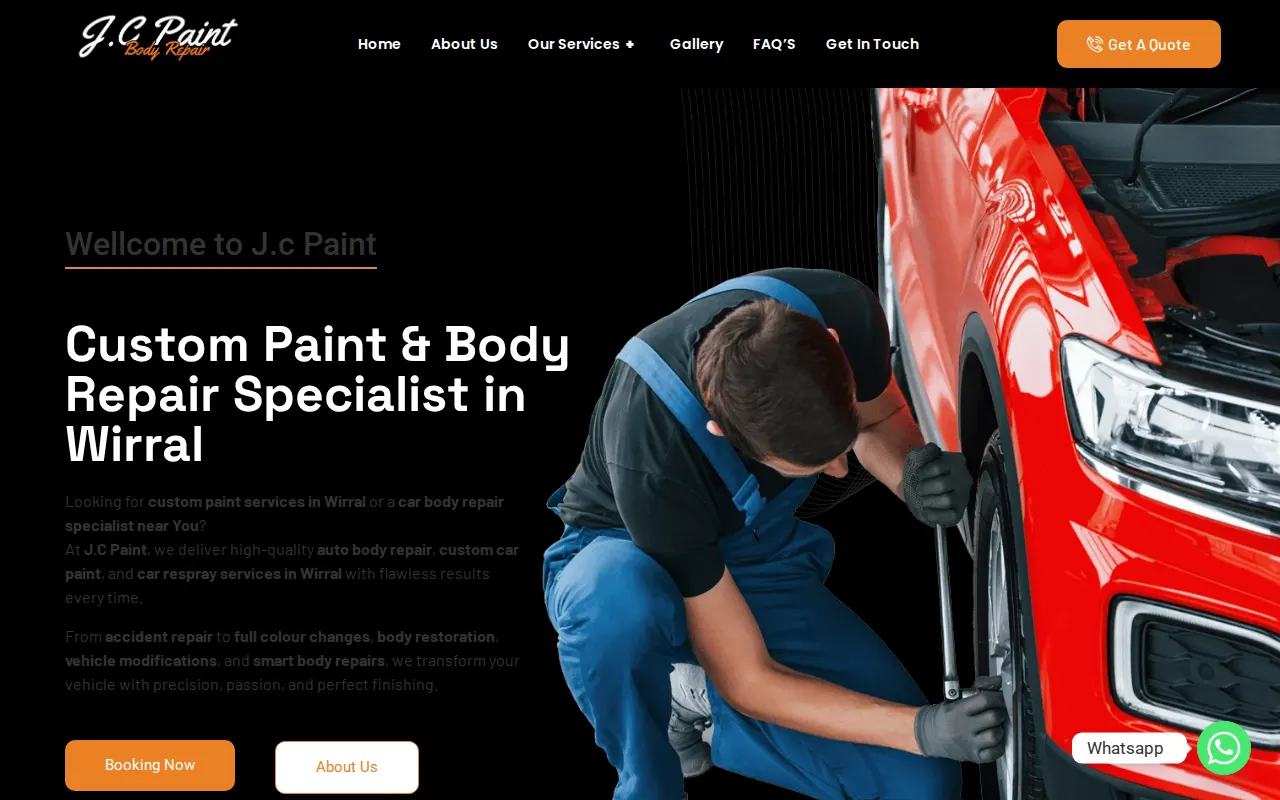 Screenshot of the JC Paint website